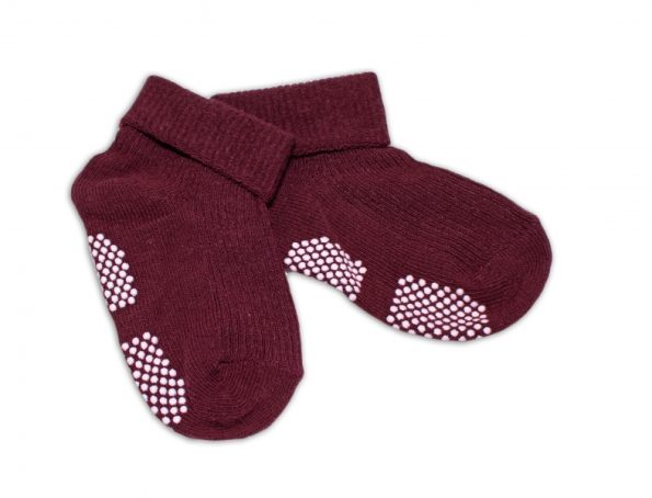 Dojčenské ponožky RISOCKS protišmykové – bordo