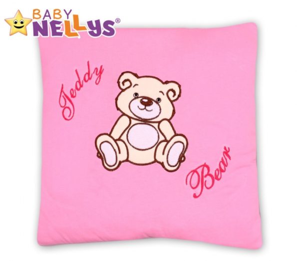 Baby Nellys Vankúšik 40×40 Teddy Bear – sv. ružový