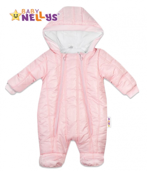Kombinézka s kapucňu Lux Baby Nellys ®prošívaná – sv. růžová