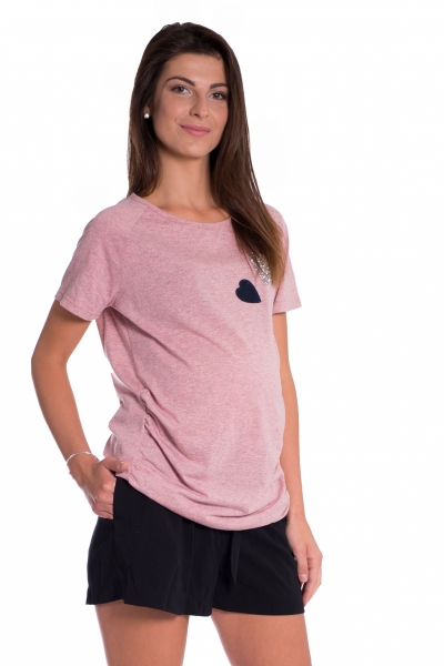 Be MaaMaa Tehotenské tričko kr. rukáv – růžová