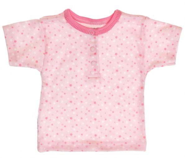 MBaby Bavlnené Polo tričko s krátkym rukávom veľ. 74 Hviezdičky – ružové