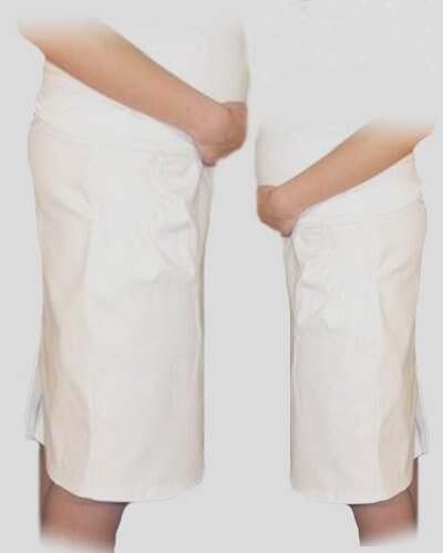 Be MaaMaa Tehotenská športová sukňa s vreckami – biela