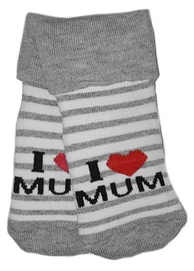 Dojčenské froté bavlnené ponožky I Love Mum