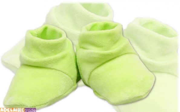TERJAN Topánočky / ponožtičky VELUR – zelené