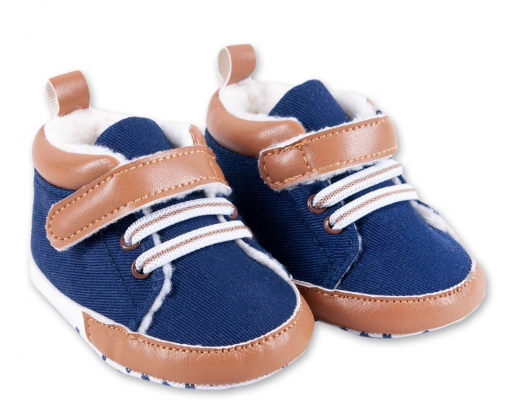 Dojčenské capačky/topánočky s kožúškom YO !- modré