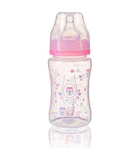 BabyOno Antikoliková fľaštička so širokým hrdlom Baby Ono – ružová