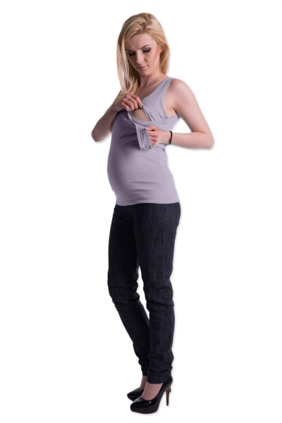 dojčiace tielko s odnímateľnými ramienkami – šedé