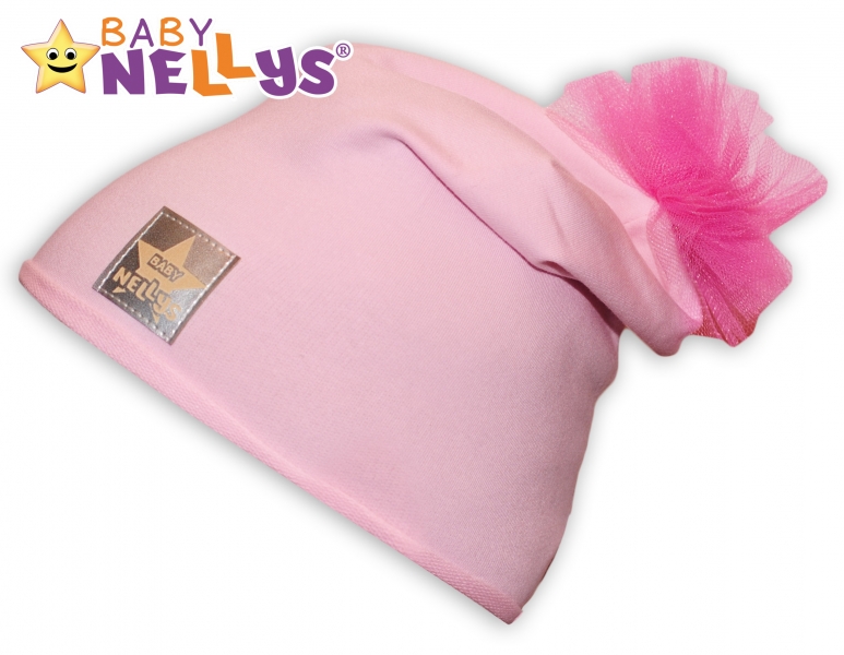 Bavlnená čiapočka Tutu květinka Baby Nellys ® – sv. ružová