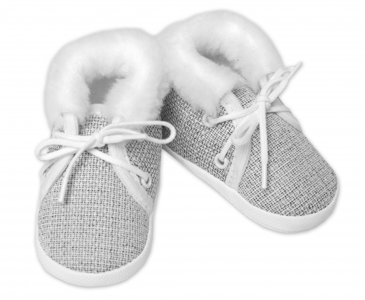 Dojčenské capáčky/topánočky na šnurovanie s kožúškom