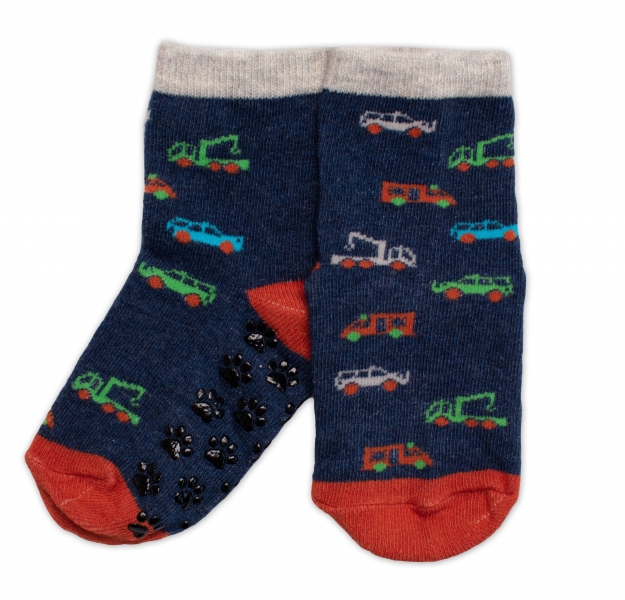 Detské ponožky s ABS Autá – granát