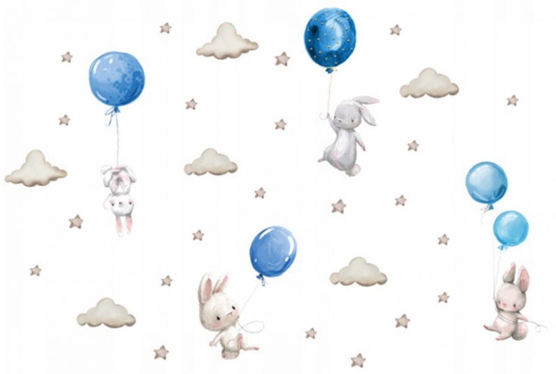 Dekorácia na stenu Tulimi – Zajac s balónikmi XXL