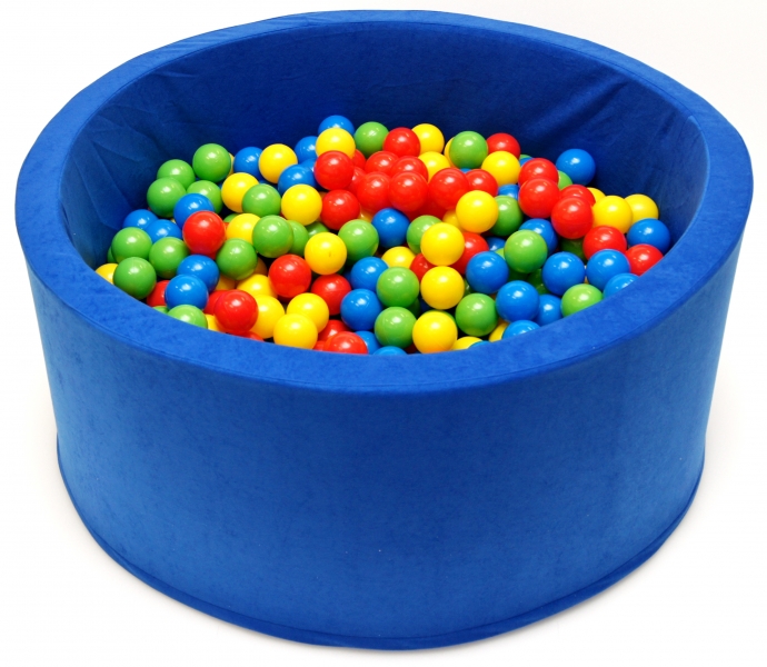 Suchý bazén pre deti 90x40cm kruhový tvar + 200 balónikov – modrý/granát
